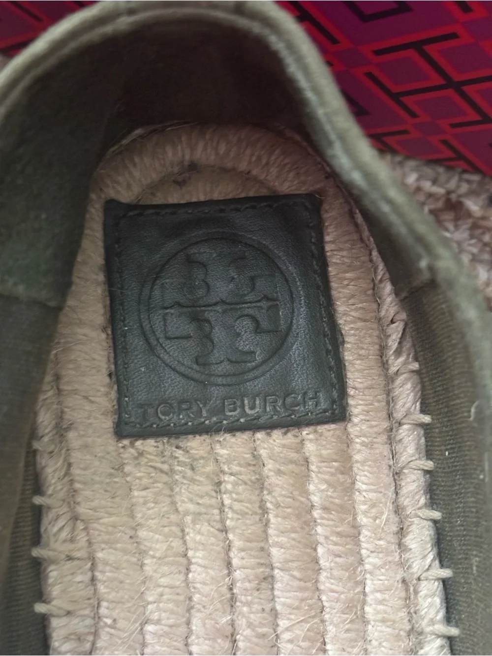 Tory Burch Olive Green Suede Espadrilles